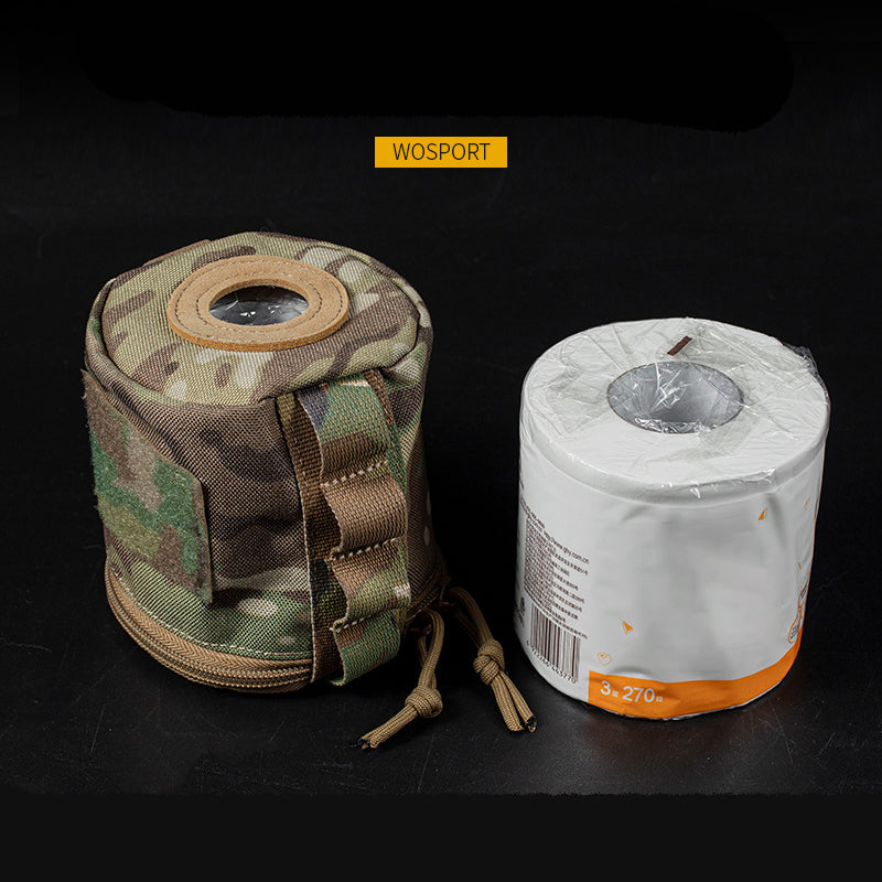 Military Fan Camouflage Roll Paper Outdoor Camping Storage Bag Molle Mounted Ribbon Paper Suction Paper Towel Cover