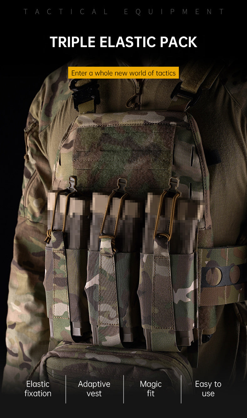 Outdoor 5.56 Triple Magazine Pouches Tactical Pouch Molle Mag Pouch for Hunting Vest