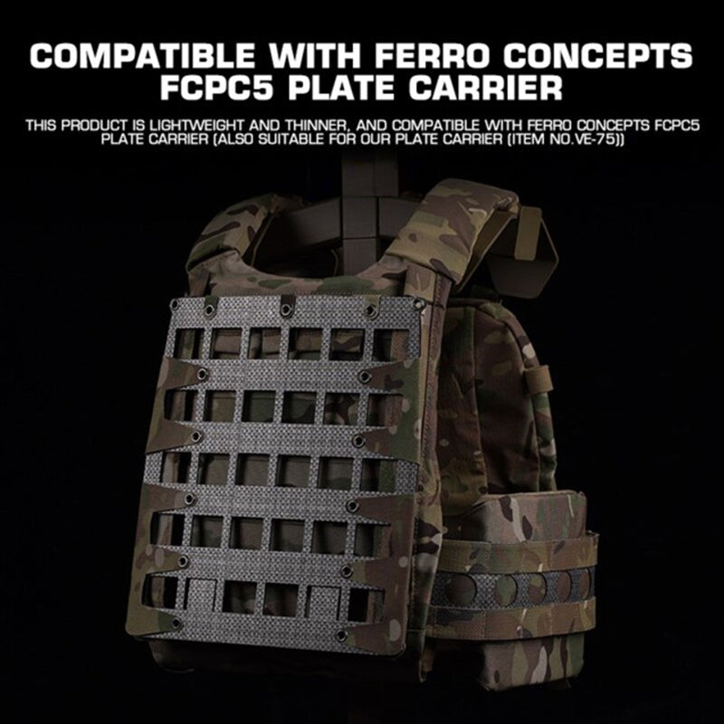 Tactical Vest - Molle Zipper Back Panel, for Paintball, Airsoft, Outdoor Hunting. Plate Carrier Expansion Equipment.