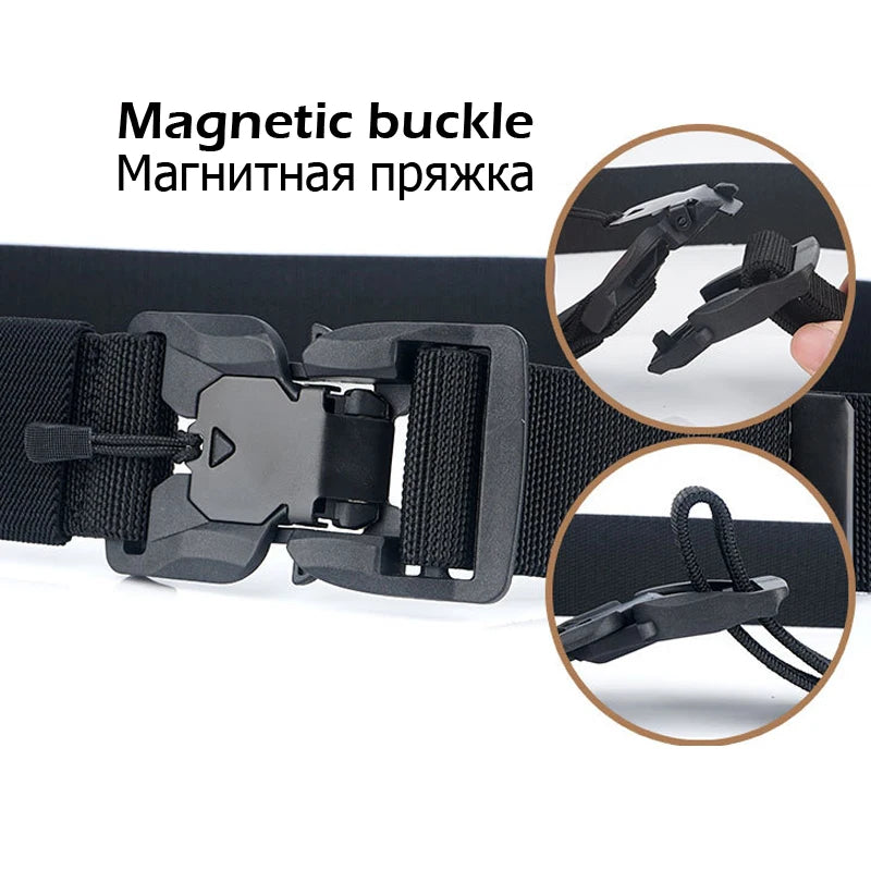 Official Genuine Tactical Belt Quick Release Magnetic Buckle Military Belt Soft Real Nylon Sports Accessories