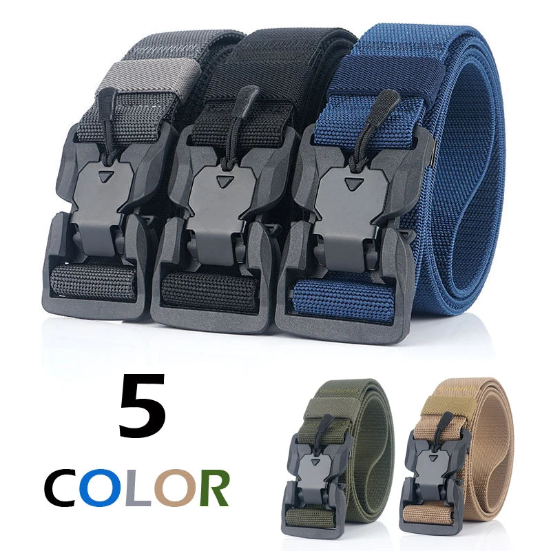 Official Genuine Tactical Belt Quick Release Magnetic Buckle Military Belt Soft Real Nylon Sports Accessories