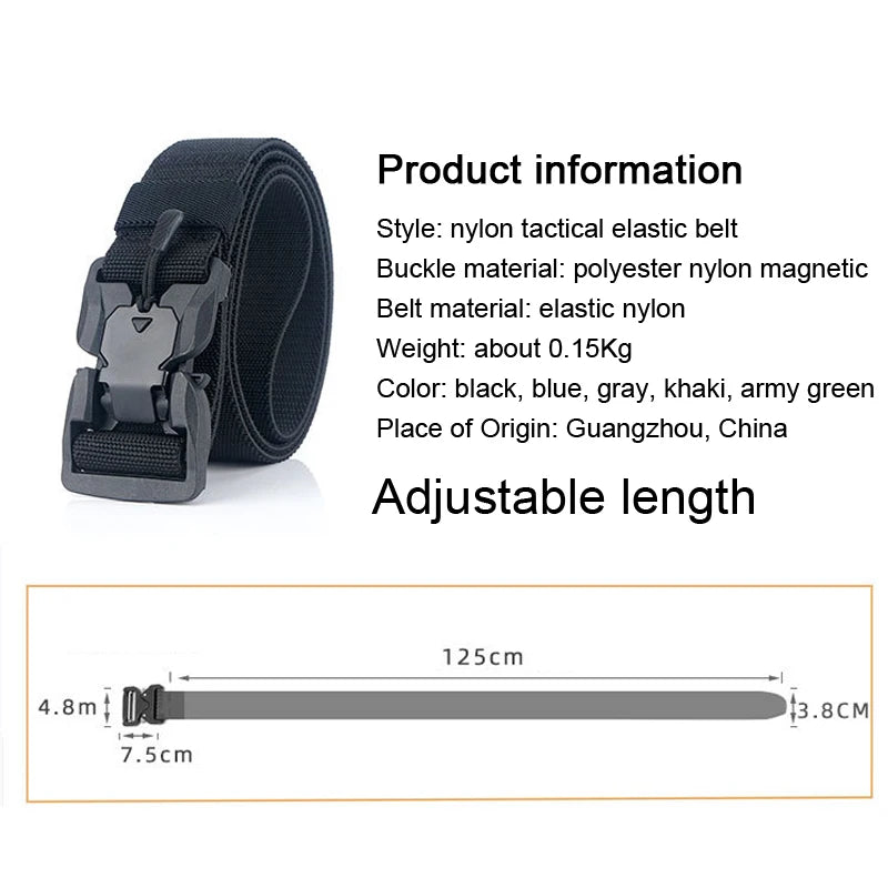 Official Genuine Tactical Belt Quick Release Magnetic Buckle Military Belt Soft Real Nylon Sports Accessories