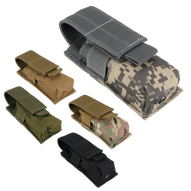 Outdoor Military Fan Flashlight Bag Small Single Tool Bag M5 Tactical Flashlight Bag Molle Accessory Bag Waist Bag