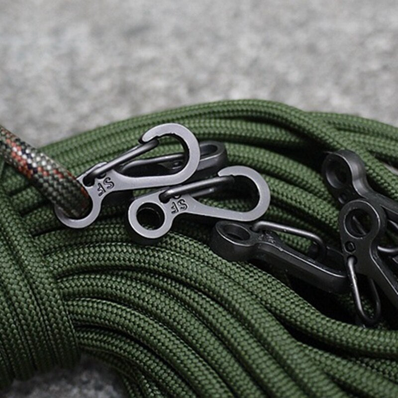 10 Pcs Equipment Survival EDC Paracord Carabiner Snap Mini SF Spring Clip Camping Hiking Hook Backpack Tactical Buckle Clip