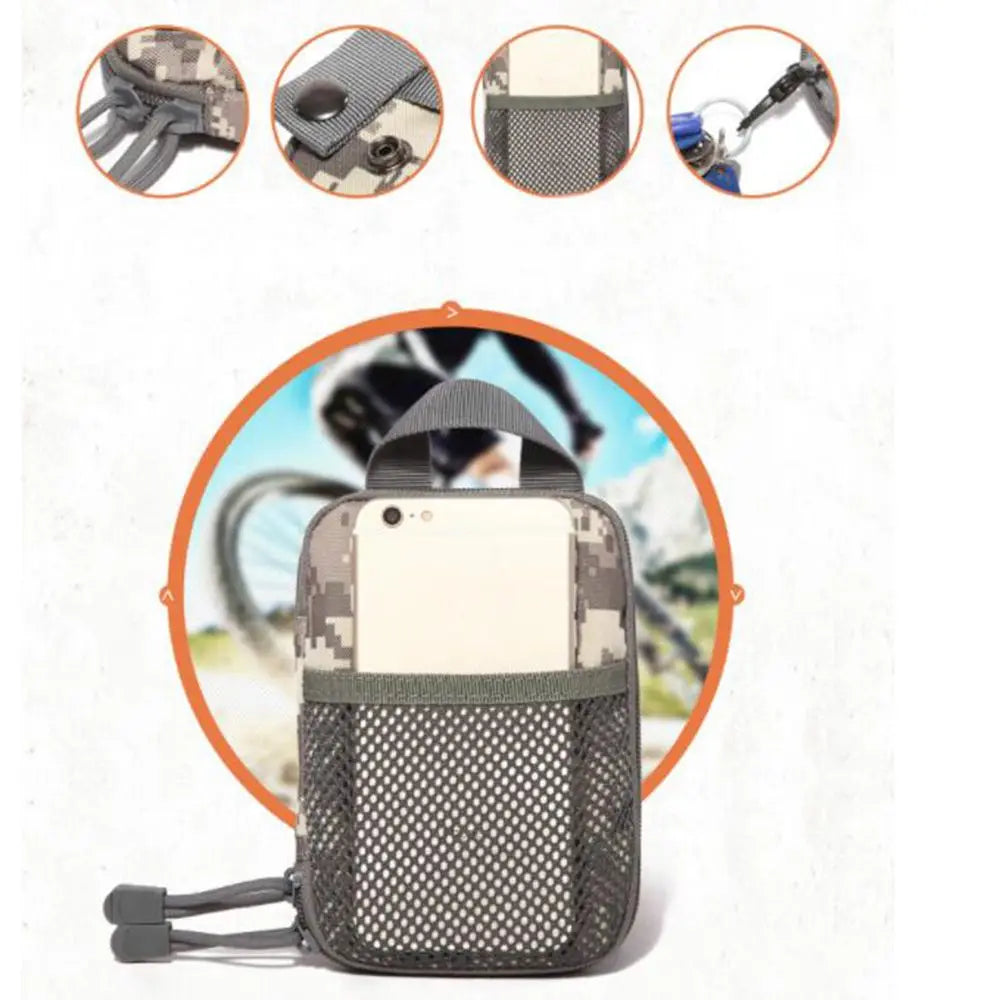 600D Nylon Tactical Bag Outdoor Molle Military Waist Fanny Pack Mobile Phone Pouch Belt Waist Bag EDC Gear Bag Gadget